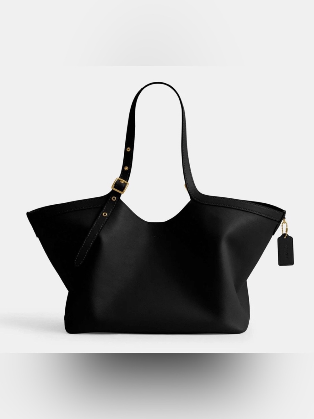NWT Coach Gramercy Full Grain black Leather Shoulder Tote Bag old money classic